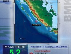 Dini Hari, Gempa Tektonik Magnitudo 5,2 Getarkan Bengkulu, Tidak Berpotensi Tsunami