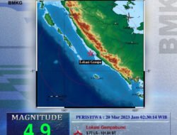 Subuh Dini Hari Gempa Tektonik M 4,9 Goyang Bengkulu Utara, BMKG Imbau Maayarakat Tetap Tenang