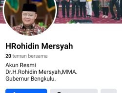 Marak Akun FB Palsu Gubernur Rohidin, Kadis Kominfotik Provinsi Bengkulu Imbau Masyarakat Jangan Tertipu