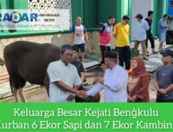 Idul Adha 1445 H, Keluarga Besar Kejati Bengkulu Kurban 6 Sapi dan 7 Kambing