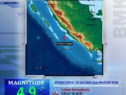 Jelang Pembuangan Tabut 2024, Gempa 4,9 SR Guncang Bengkulu