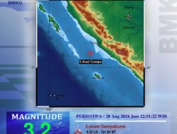 Tadi Malam, Gempa Berkekuatan 3,2 Guncang Seluma Bengkulu, Tidak Berpotensi Tsunami