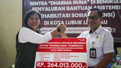 Melalui Sentra Dharma Guna Bengkulu, Kementerian Sosial Salurkan Bantuan ATENSI Senilai Rp 264 Juta untuk Warga Kota Lubuklinggau