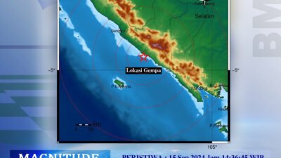 Dua Kali Gempa Guncang Bengkulu Hari Ini