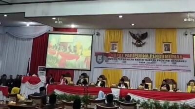 45 Dewan Provinsi Bengkulu Periode Tahun 2024-2029 Resmi Dilantik, Samsu Amanah Pimpinan Sementara