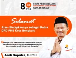 Andi Saputra Ditunjuk Sebagai Nahkoda DPD PKS kota Bengkulu masa Bhakti 2025-2030