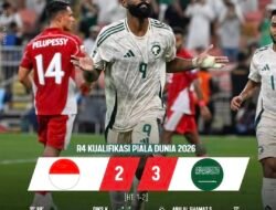 Timnas Indonesia Takluk 2-3 dari Arab Saudi di Kualifikasi Piala Dunia 2026