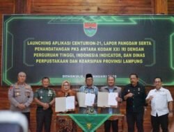 Danrem 041/Gamas Ikuti Launching Aplikasi Centurion-21 dan Lapor Pangdam XXI/RI Secara Virtual