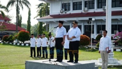 Hari Pertama Masuk ASN dan PPPK,Bupati dan Wabup Pimpin Apel Bersama